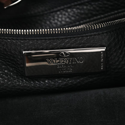 Valentino Garavani Grained Calfskin Onyx Medium Rockstud Rolling Tote Black 6 of 9