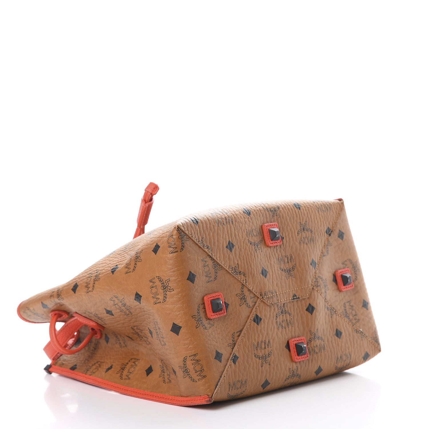 MCM Visetos Kira Drawstring Bag Cognac Orange 4 of 16