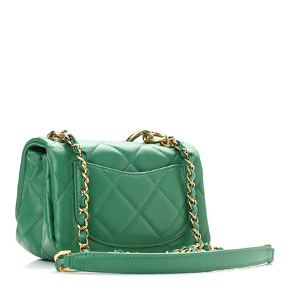 Chanel Lambskin Quilted Mini Color Match Flap Green 3 of 11