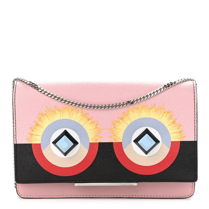Fendi Vitello Elite Century Hypnoteyes Studded Tube Wallet On Chain Bubblegum Multicolor 1 of 8