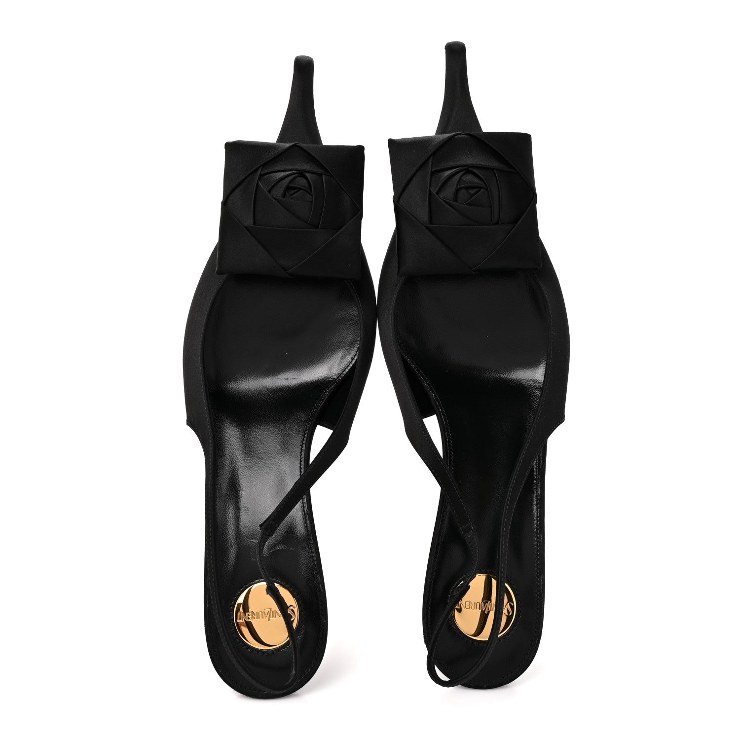 Saint Laurent Satin Crepe Dakota 50 Slingback Pumps 40.5 Black 2 of 9