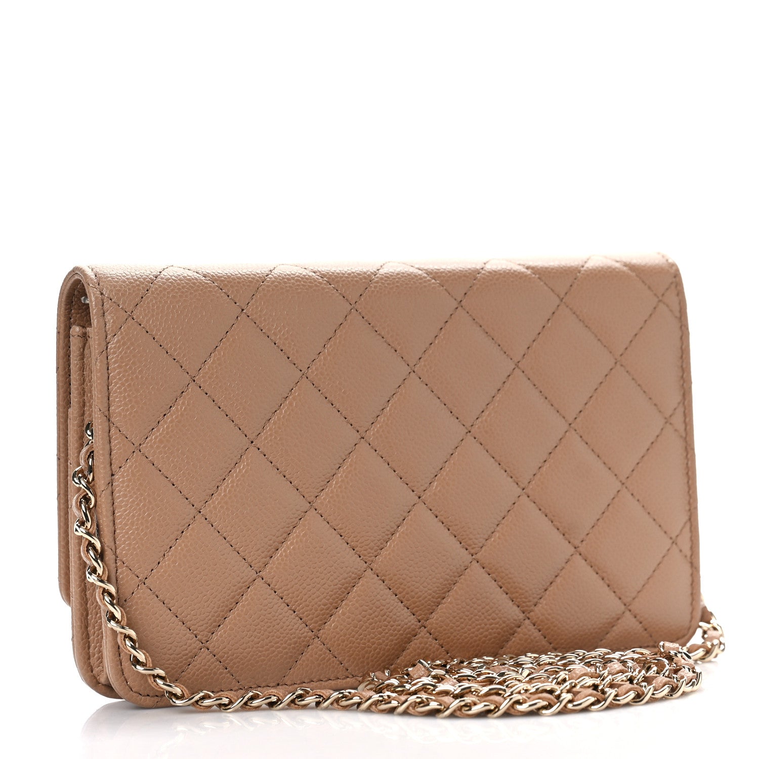 Chanel Caviar Quilted Multi Chain Wallet On Chain WOC Beige 3 of 10