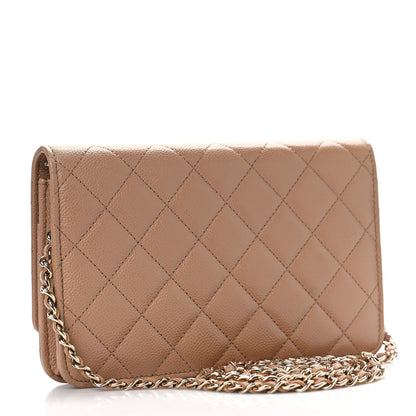 Chanel Caviar Quilted Multi Chain Wallet On Chain WOC Beige 3 of 10