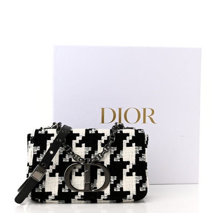 Christian Dior Tweed Macro Houndstooth Small Caro Bag Black White 11 of 11