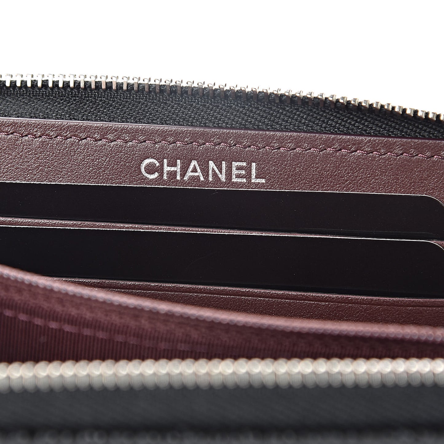 Caviar Quilted Small Zip Around Wallet Black