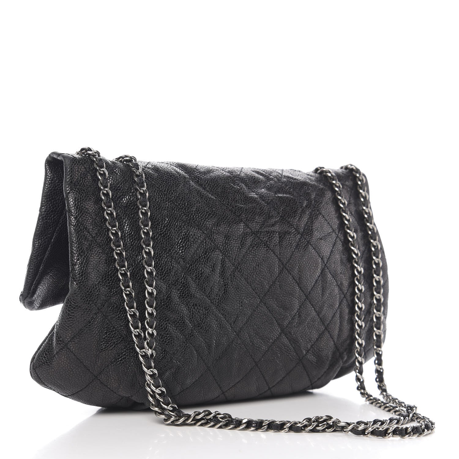 Chanel Caviar Quilted Medium Elastic Flap Black 2 of 12