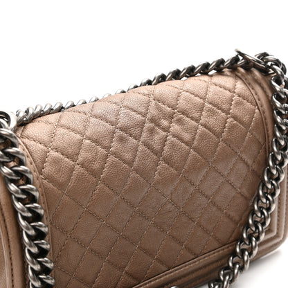 Chanel Grained Calfskin Quilted Medium Boy Flap Light Brown 11 of 16