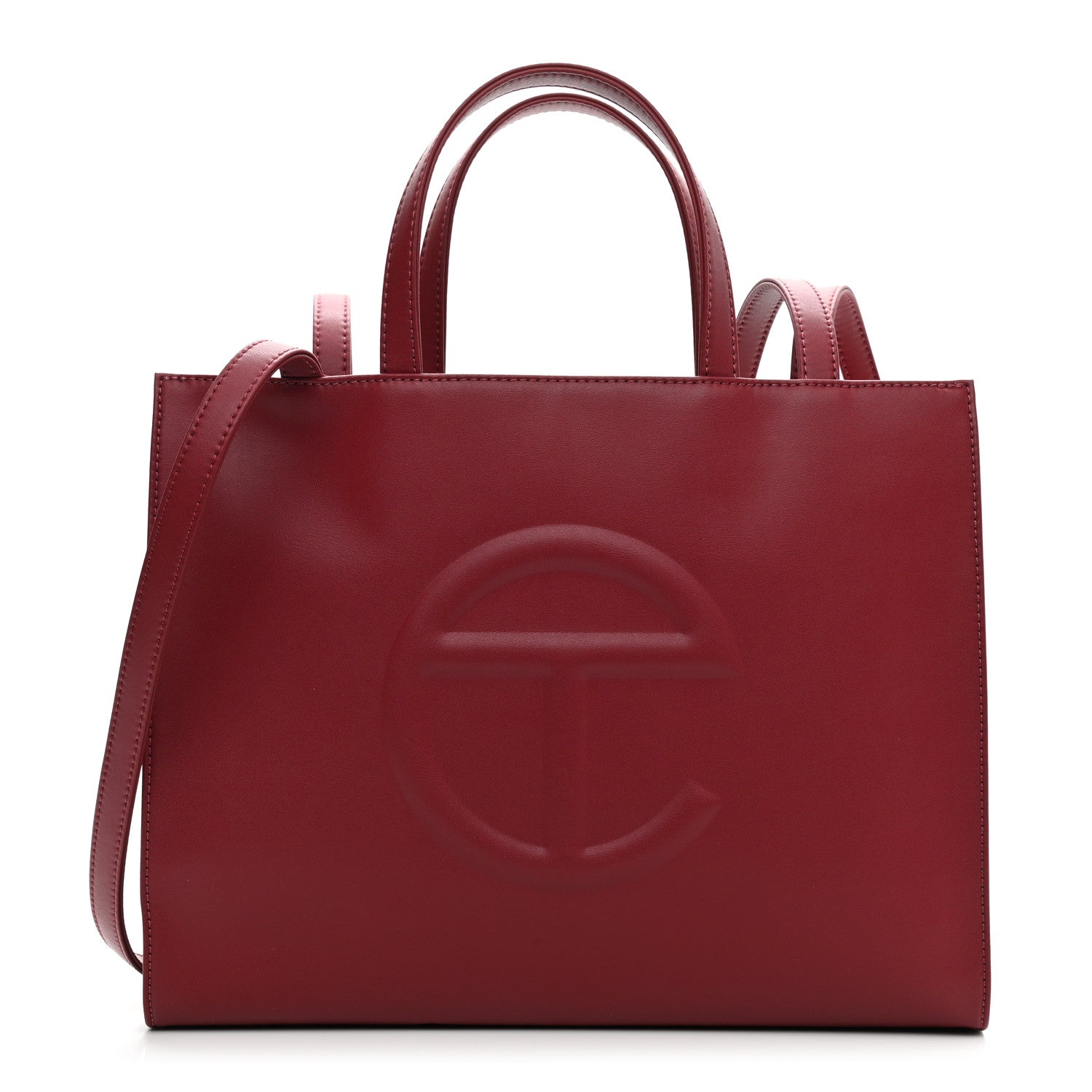 Telfar Vegan Leather Medium Shopping Bag Oxblood 1 of 10