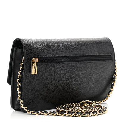 Chanel Caviar Timeless CC Wallet On Chain WOC Black 3 of 14