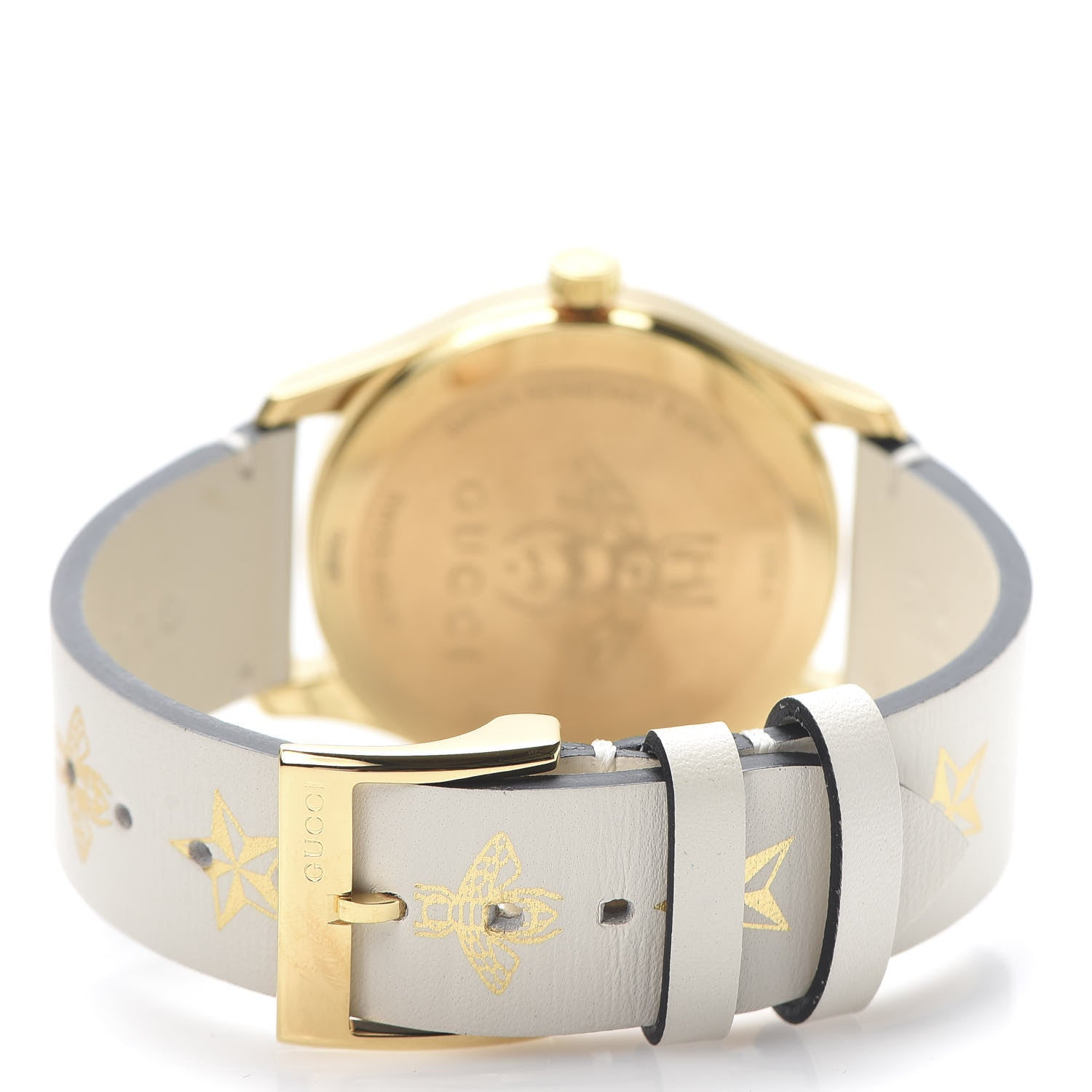 Gucci Stainless Steel Calfskin 38mm G-Timeless Bee Star Quartz Watch White 4 of 7