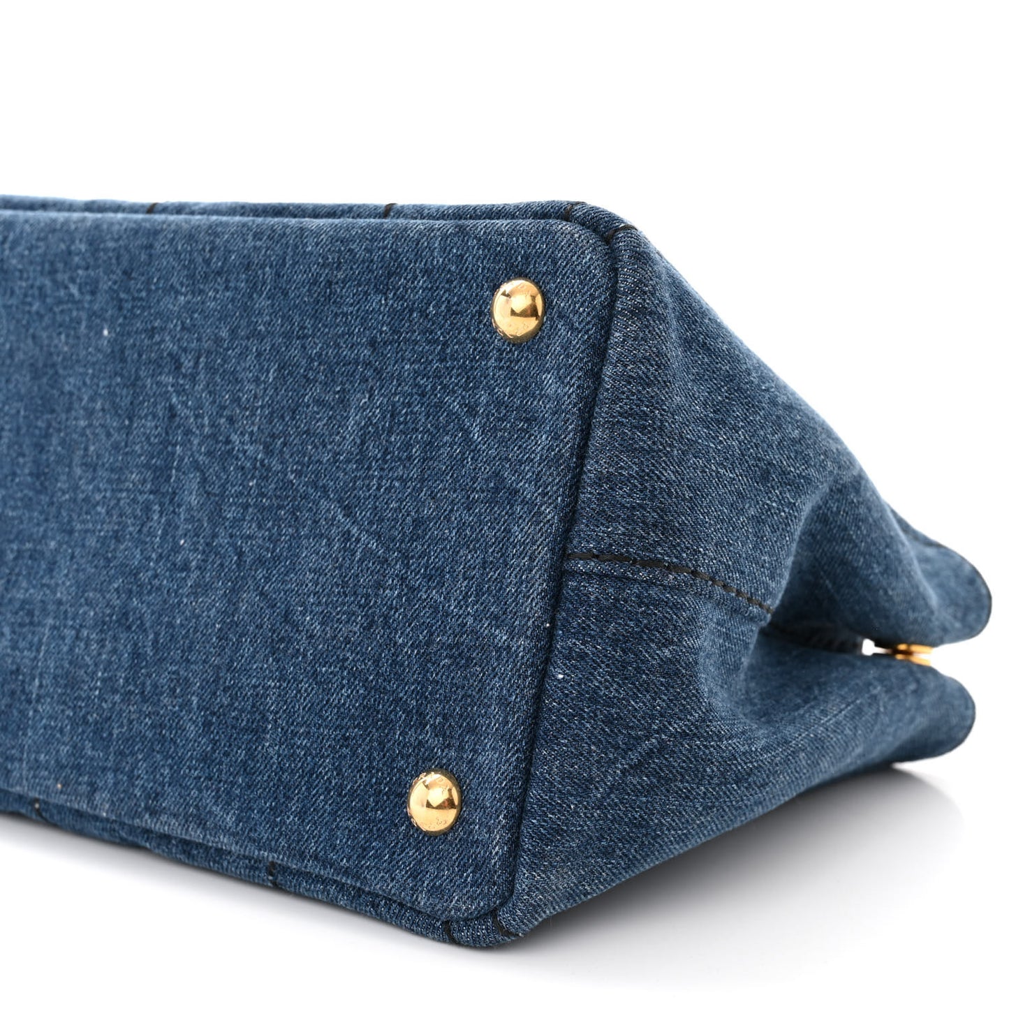 Denim Small Logo Tote Bleu