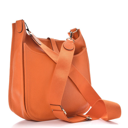 Hermes Taurillon Clemence Evelyne III GM Orange 3 of 7