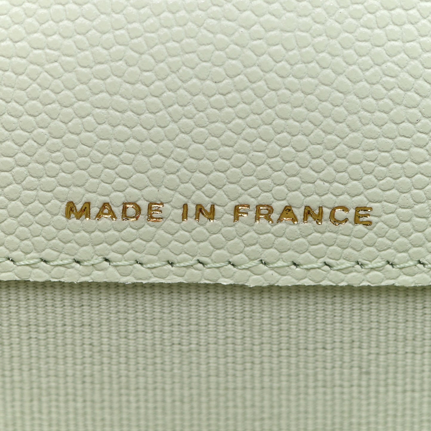 Caviar Quilted Flap Card Holder Wallet Light Green