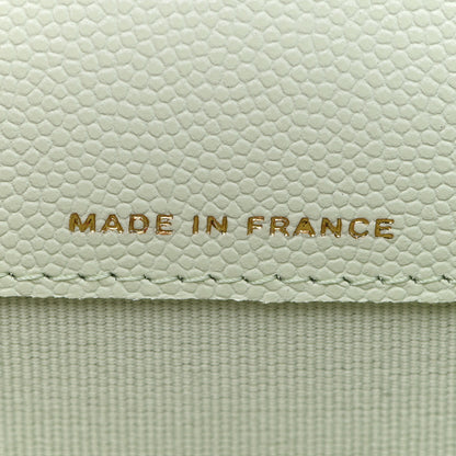 Chanel Caviar Quilted Flap Card Holder Wallet Light Green 7 of 10