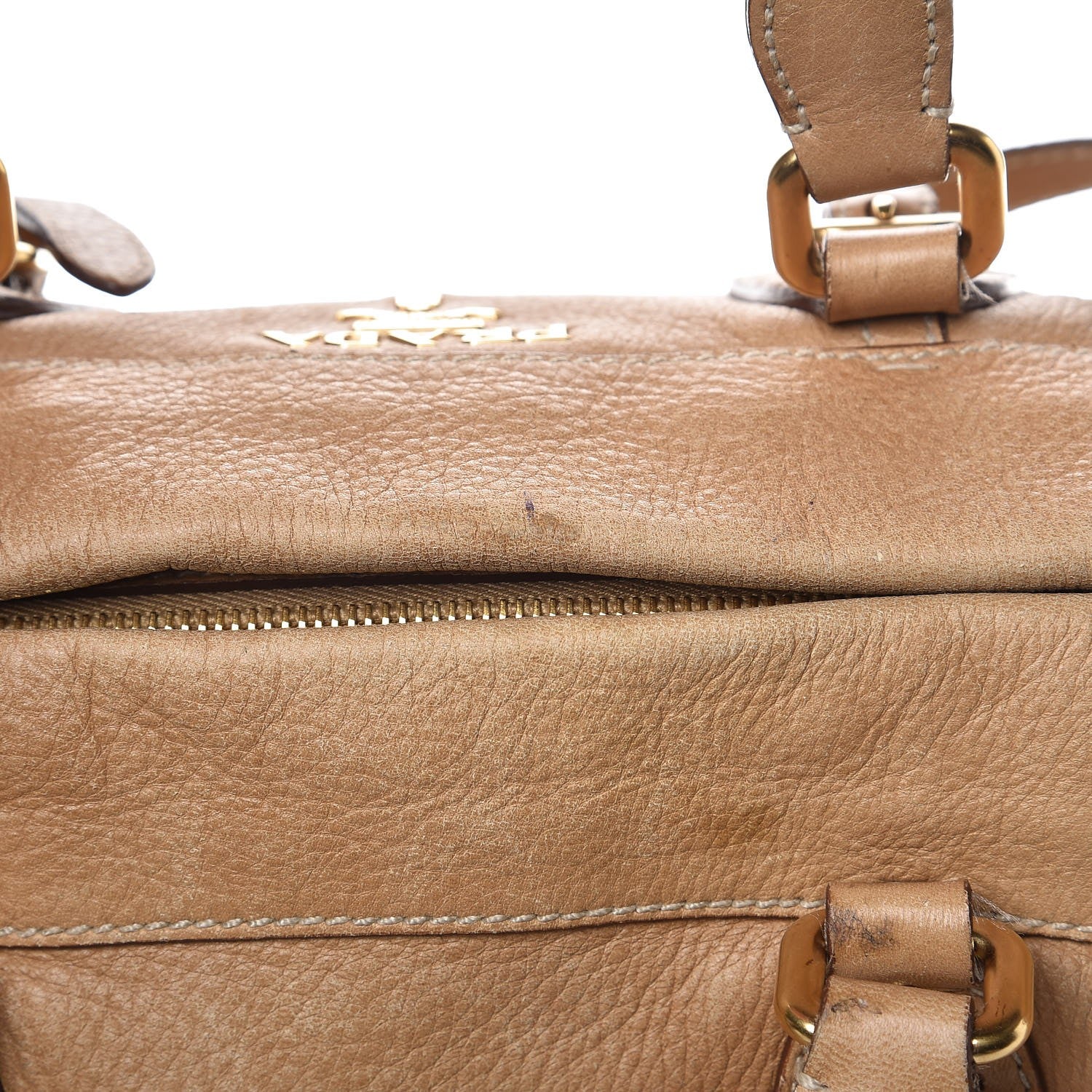 Prada Cervo Deerskin Shopping Satchel Naturale 13 of 16