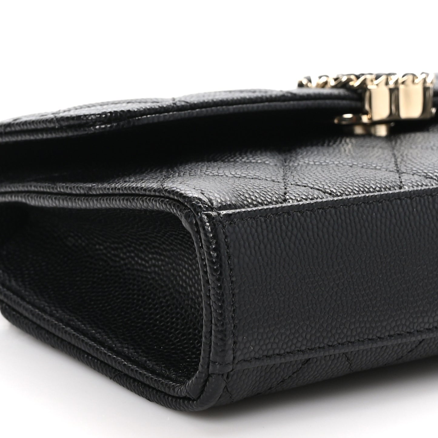 Caviar Quilted Chain Match Top Handle Phone Holder With Chain Black