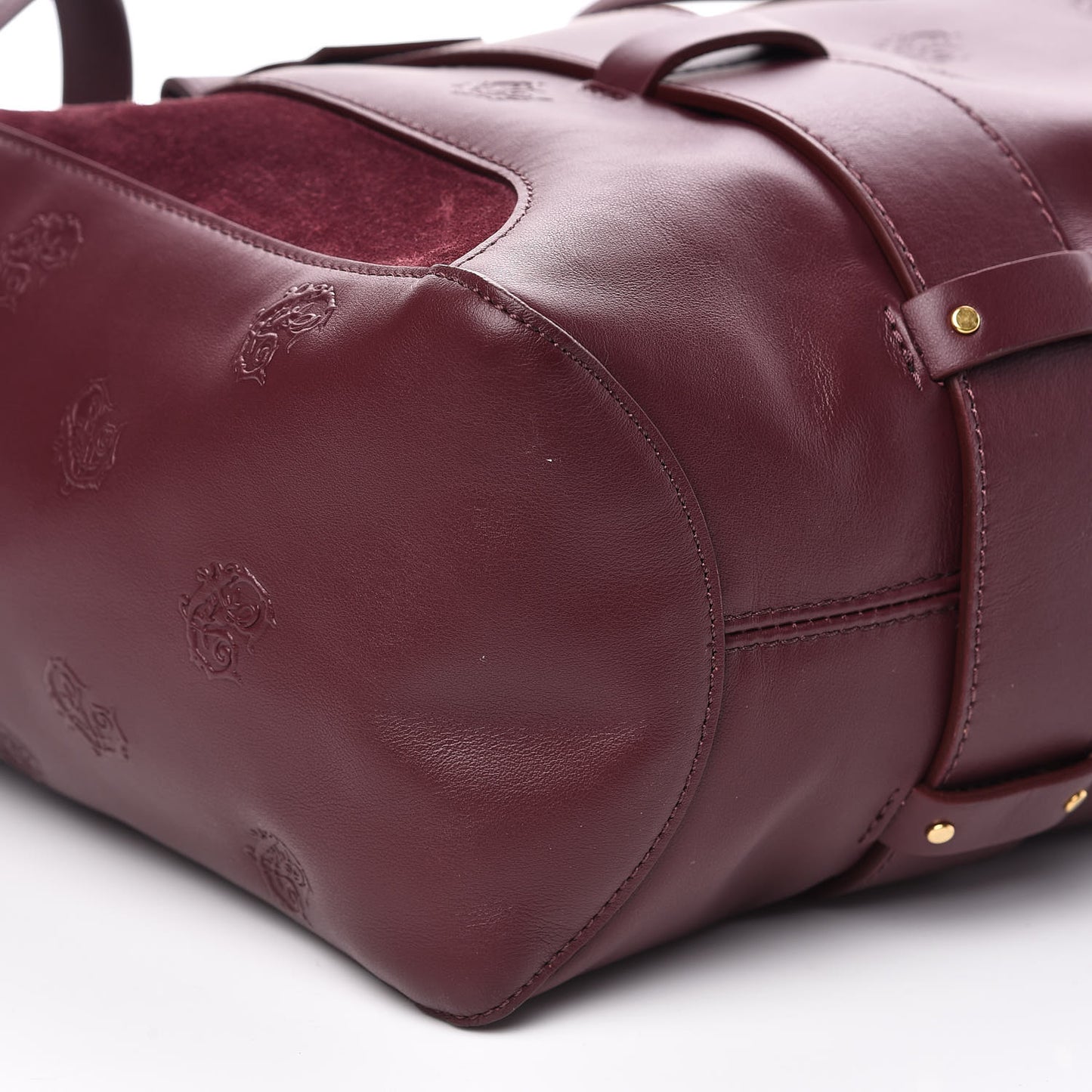 Smooth Calfskin Embossed Tao Zipped Tote Burnt Brown