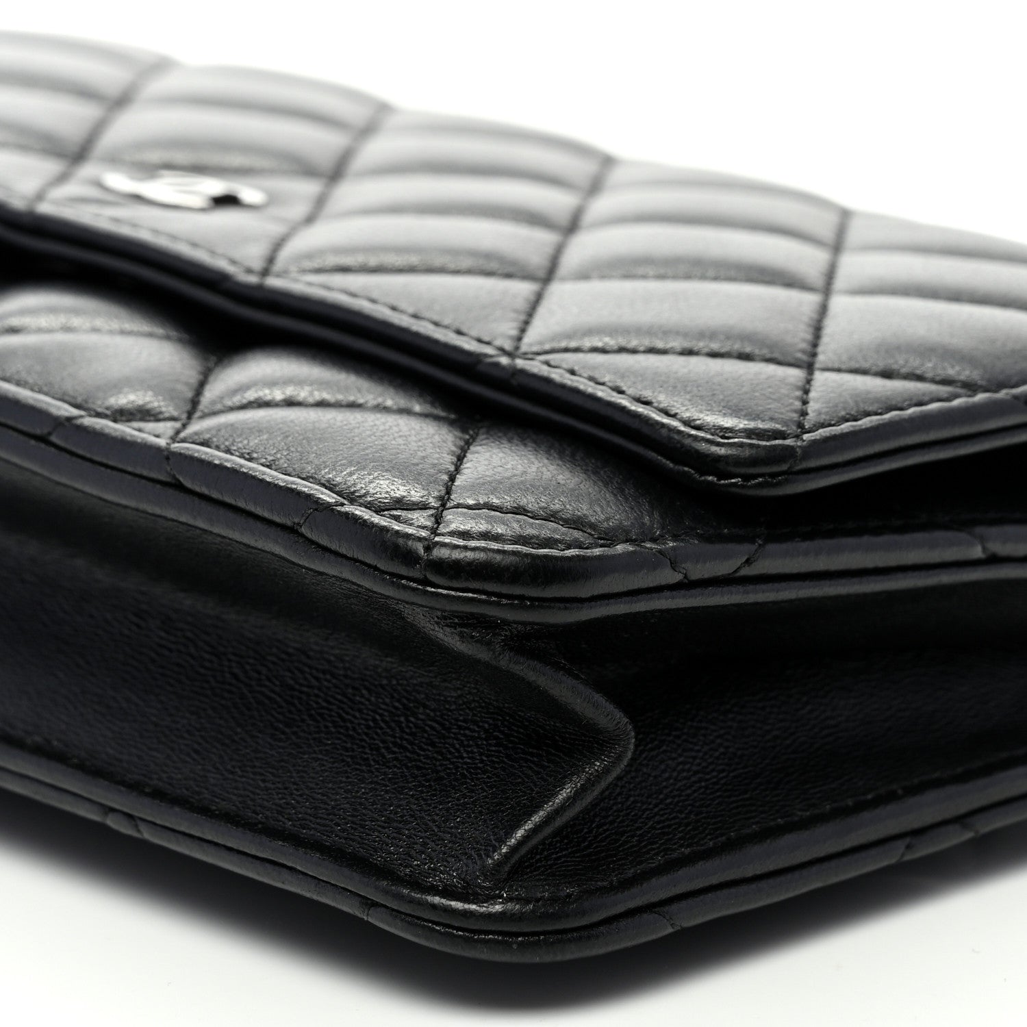 Chanel Lambskin Quilted Wallet On Chain WOC Black 10 of 11