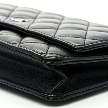 Chanel Lambskin Quilted Wallet On Chain WOC Black 10 of 11