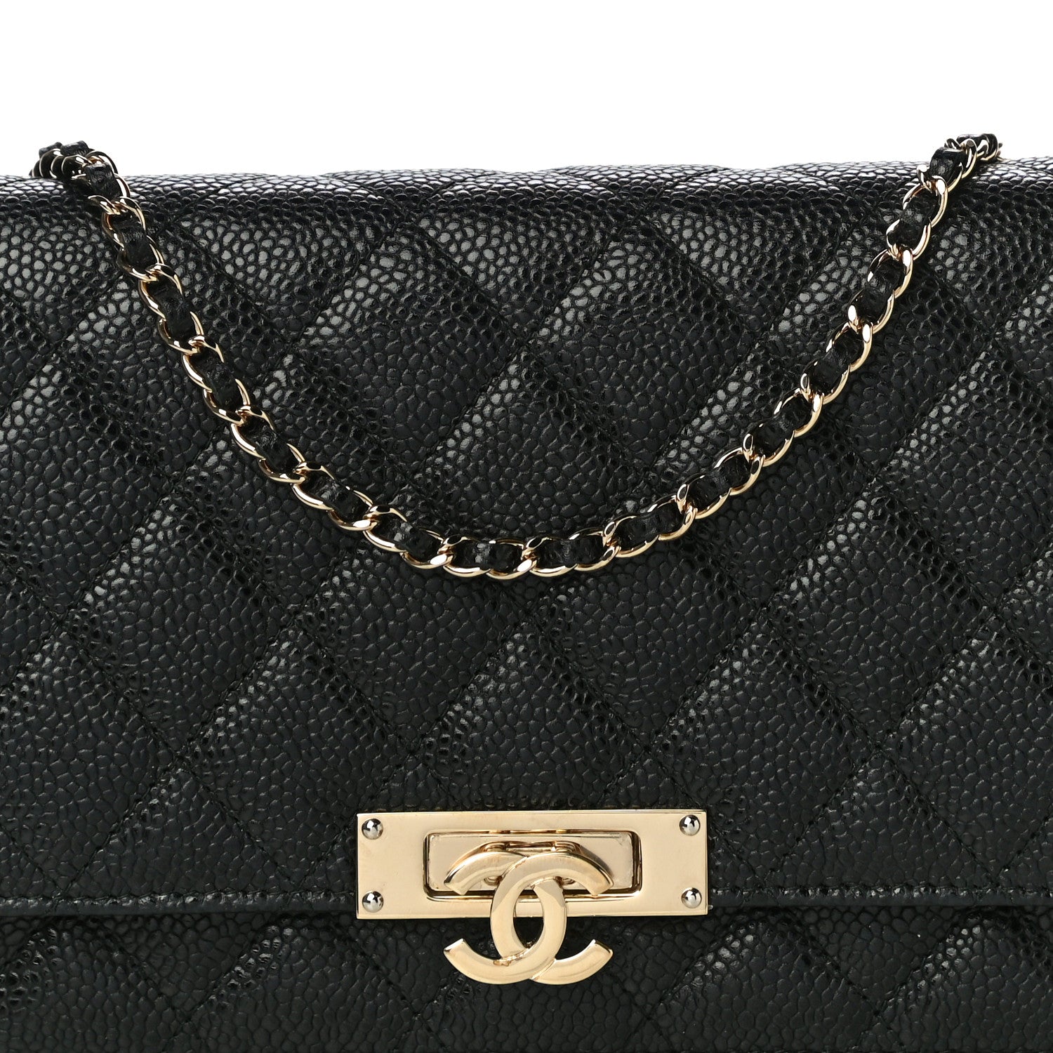 Chanel Caviar Quilted Golden Class Wallet On Chain WOC Black 9 of 12