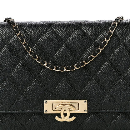 Chanel Caviar Quilted Golden Class Wallet On Chain WOC Black 9 of 12
