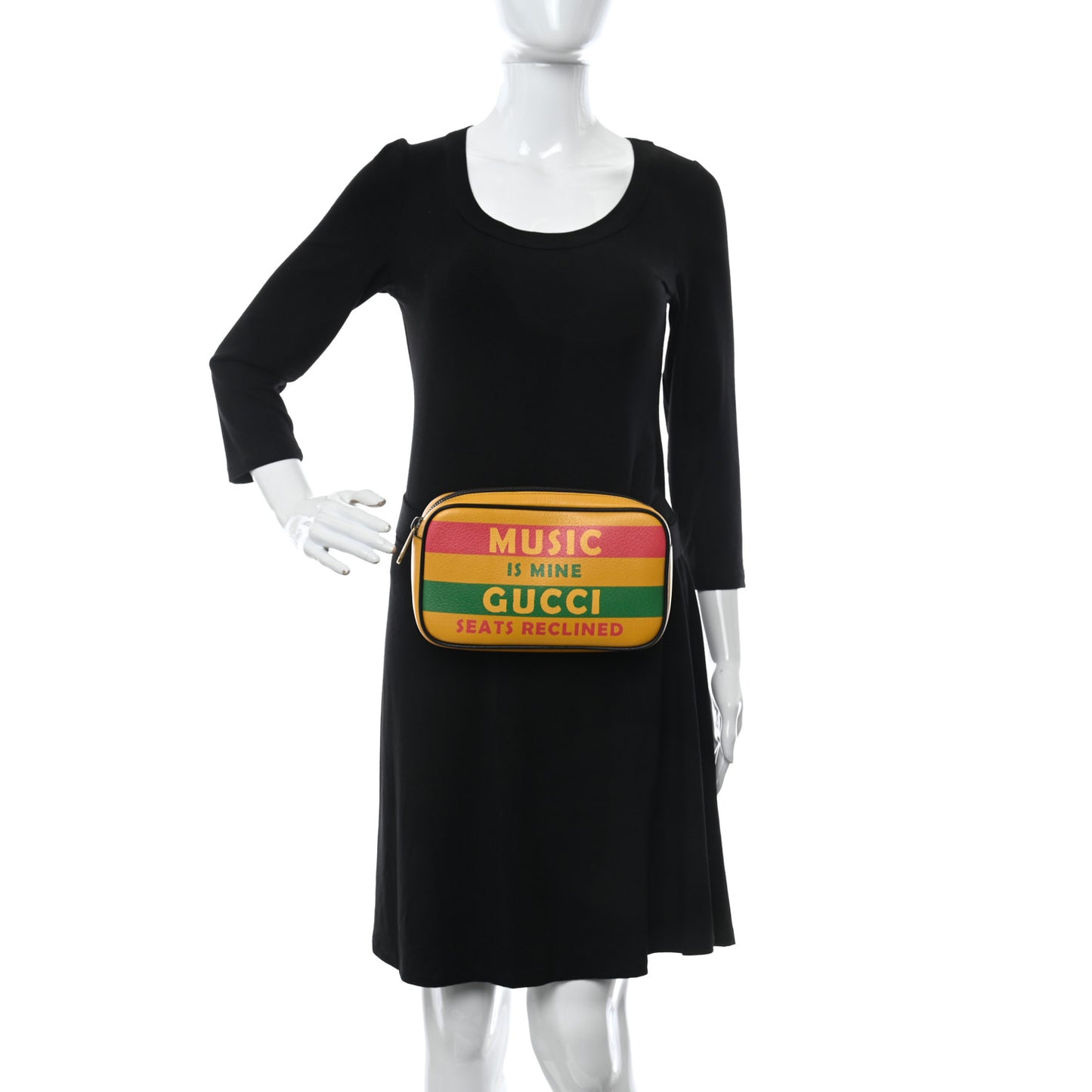 Textured Dollar Calfskin Music is Mine Belt Bag 90 36 Crop Multicolor Black