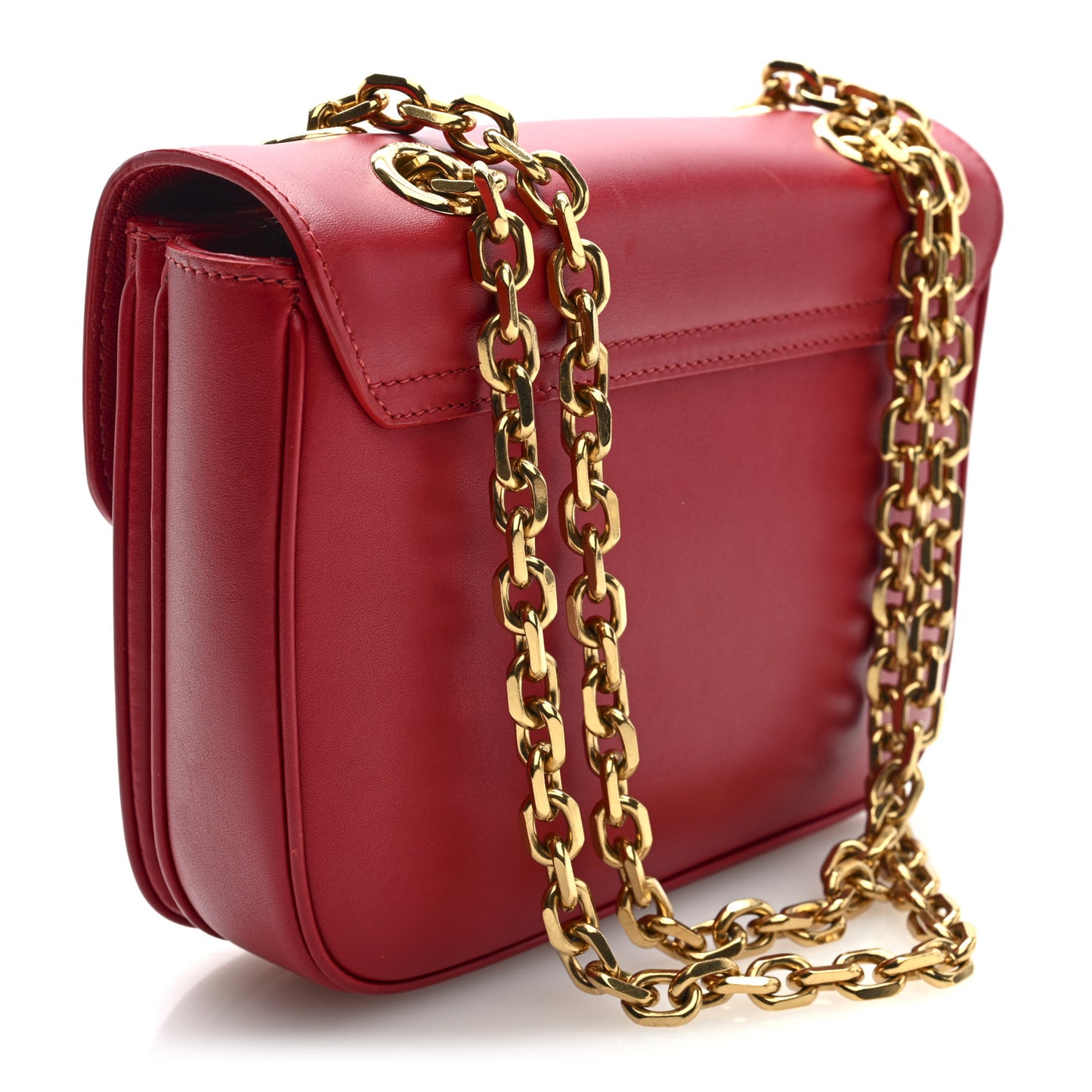 Shiny Calfskin Small C Bag Red