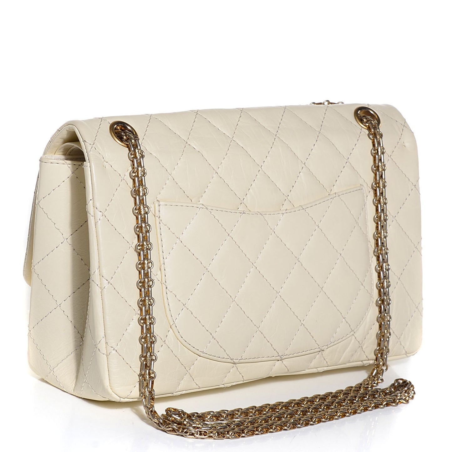 Aged Calfskin Quilted 2.55 Reissue 226 Flap White