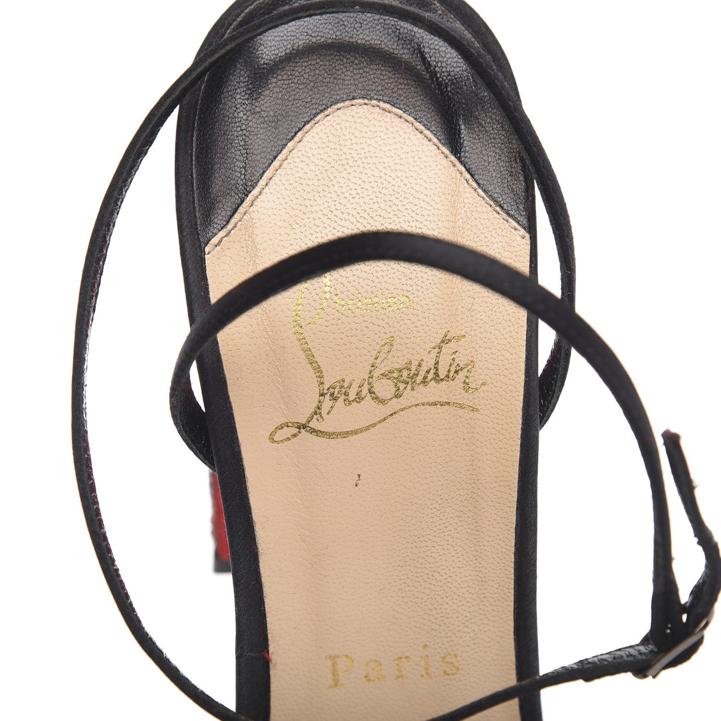 Crepe Satin Strass Au Palace 120 Sandals 38.5 Black