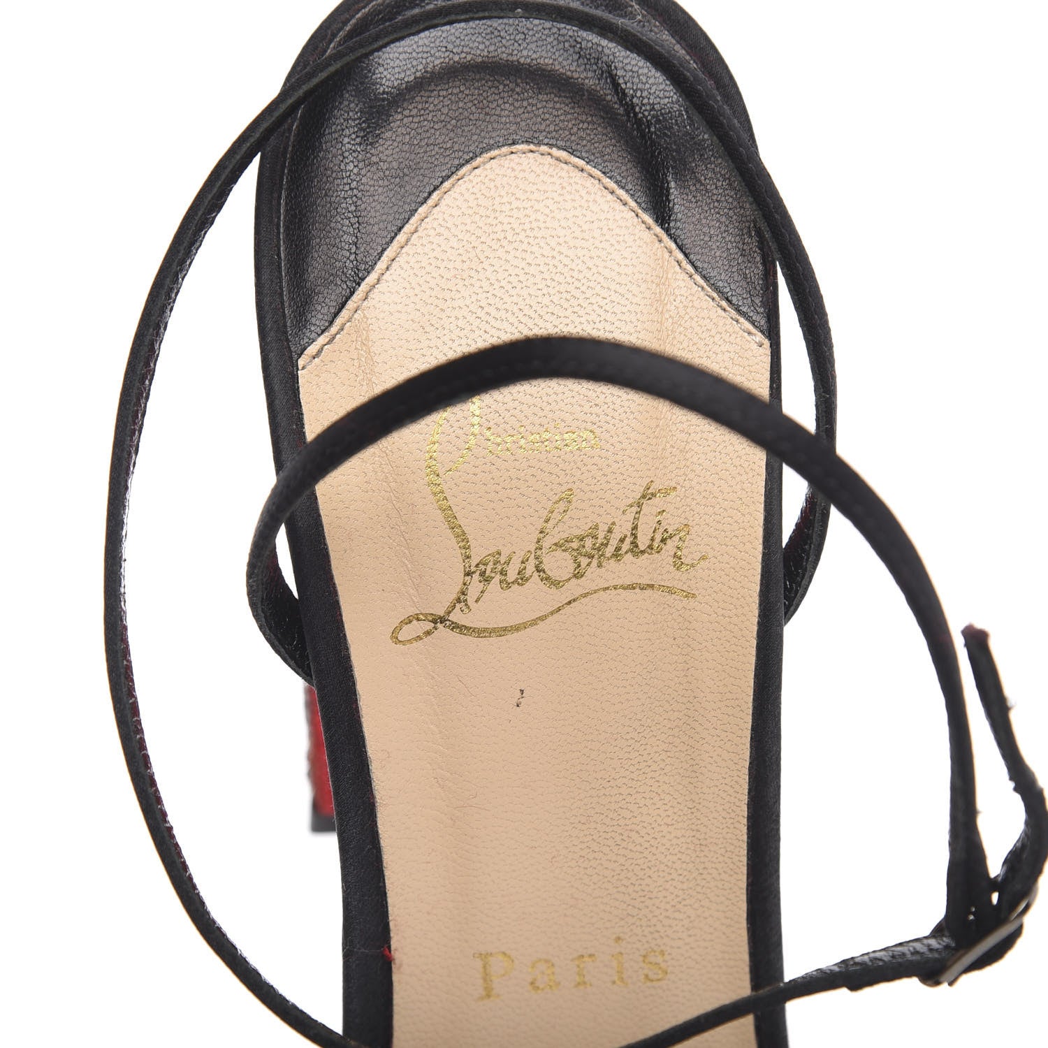Christian Louboutin Crepe Satin Strass Au Palace 120 Sandals 38.5 Black 8 of 9