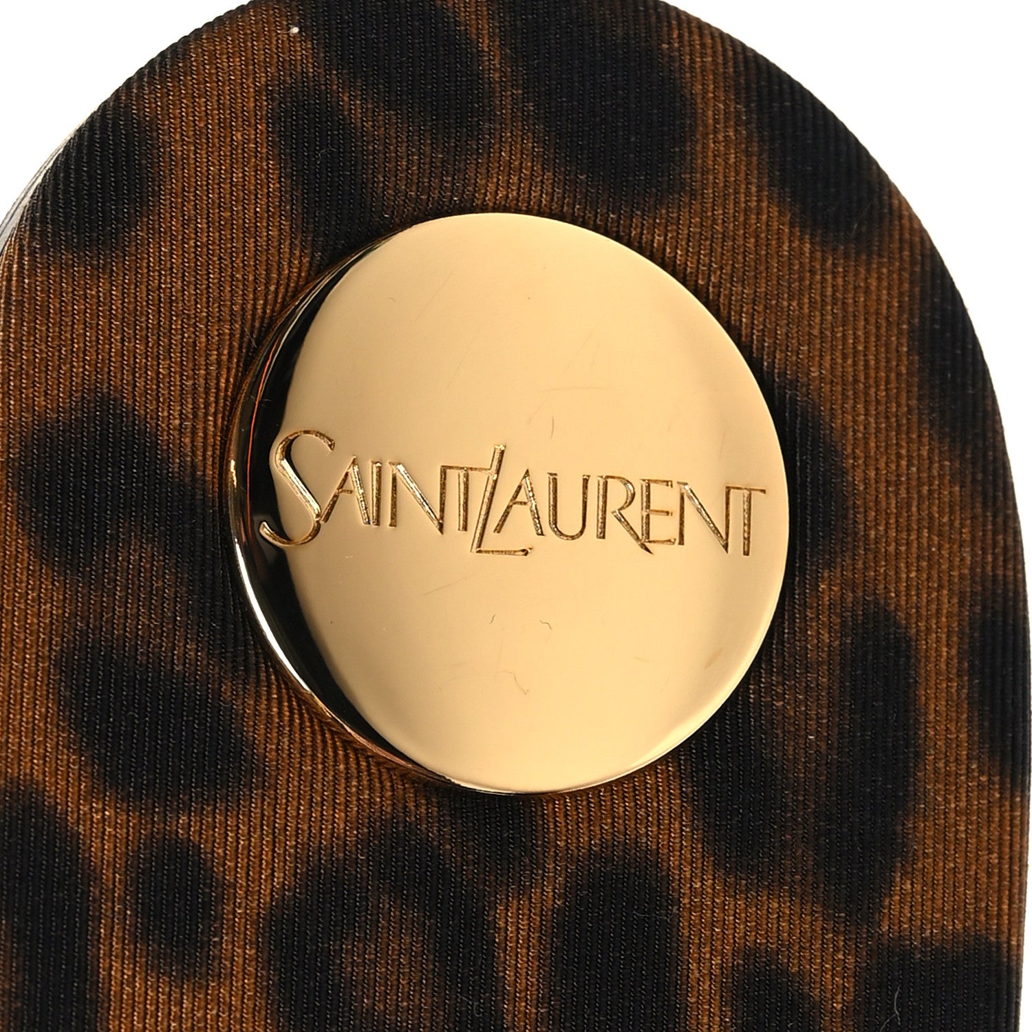 Saint Laurent Grosgrain Carlyle Leopard Slide Sandals 39 Manto Naturale 8 of 9