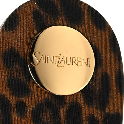 Saint Laurent Grosgrain Carlyle Leopard Slide Sandals 39 Manto Naturale 8 of 9