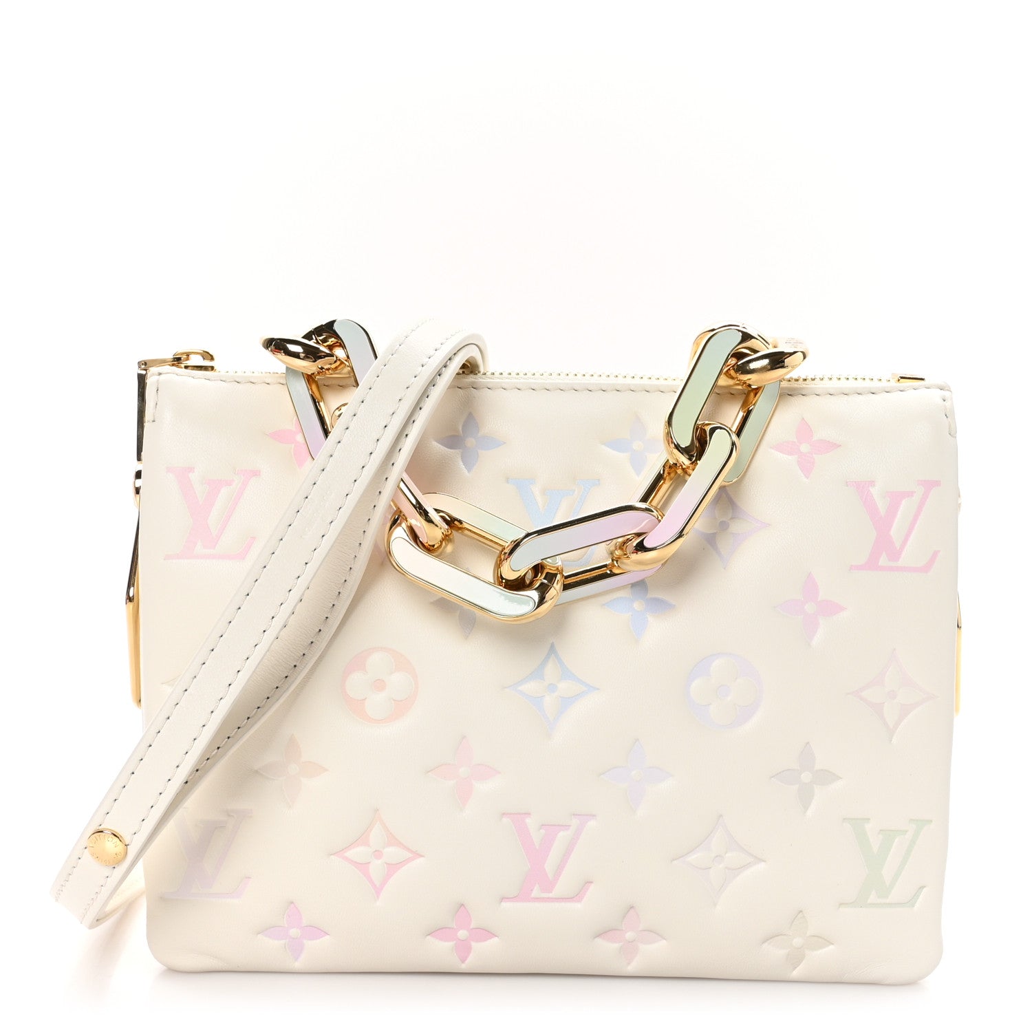 Louis Vuitton Lambskin Monogram Embossed Coussin BB Quartz Multicolor 1 of 10