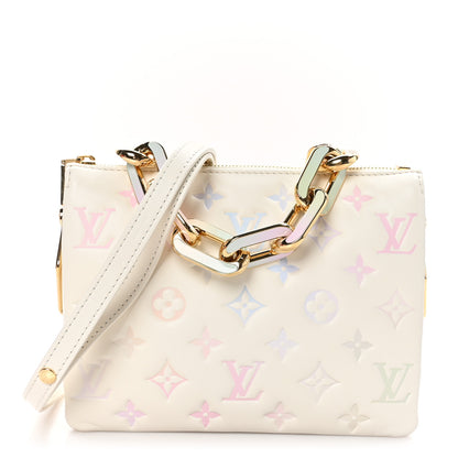 Louis Vuitton Lambskin Monogram Embossed Coussin BB Quartz Multicolor 1 of 10