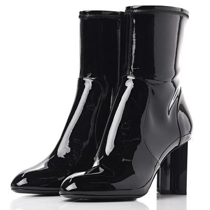 Louis Vuitton Patent Silhouette Ankle Boots 39 Black 2 of 7
