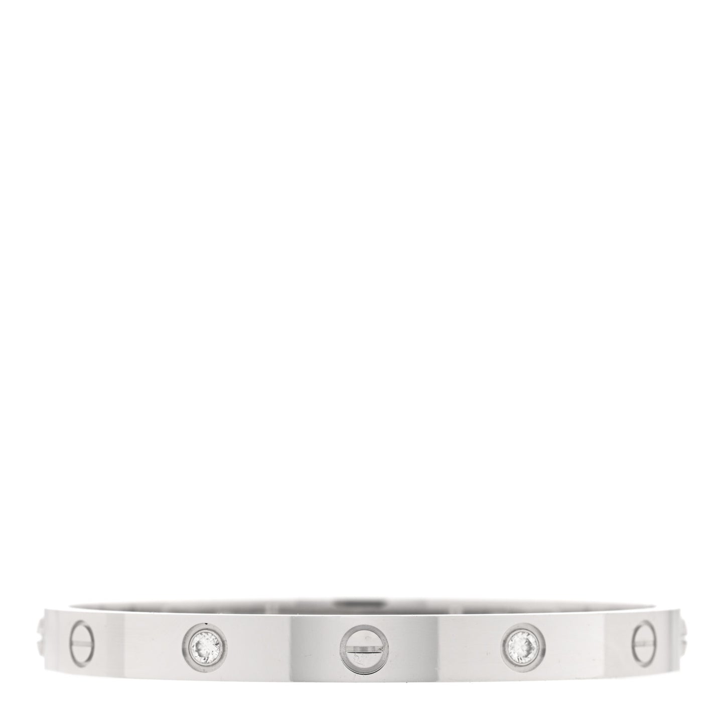 18K White Gold 4 Diamond LOVE Bracelet 17