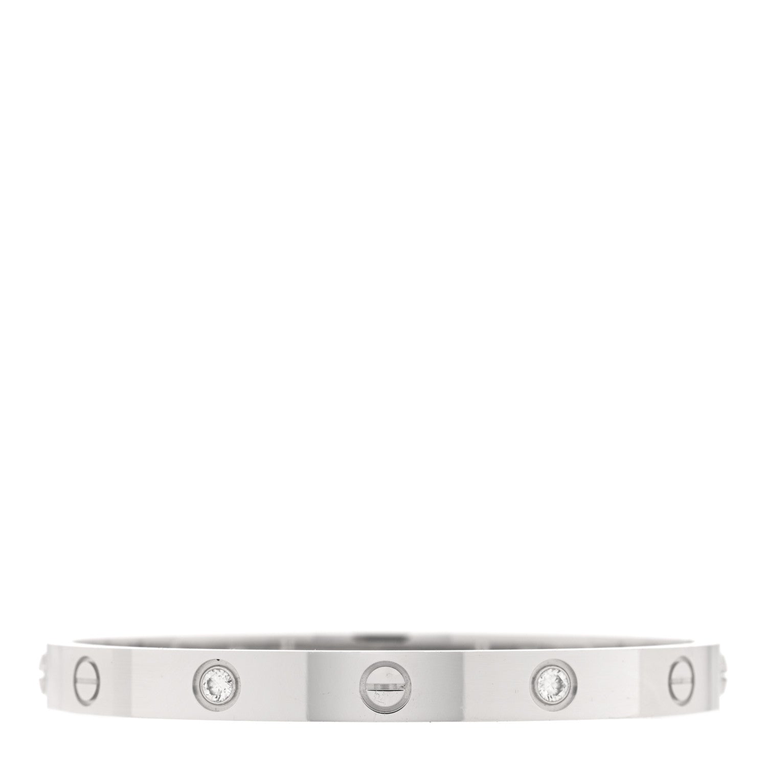 Cartier 18K White Gold 4 Diamond LOVE Bracelet 17 1 of 7