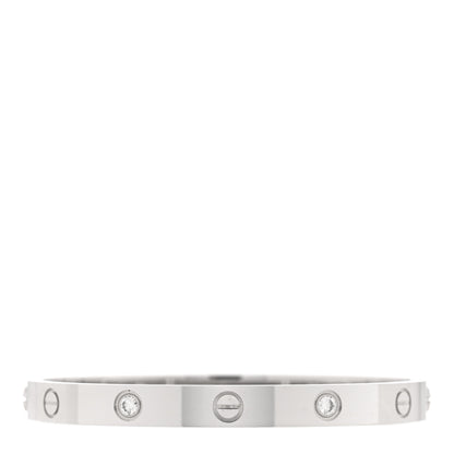 Cartier 18K White Gold 4 Diamond LOVE Bracelet 17 1 of 7