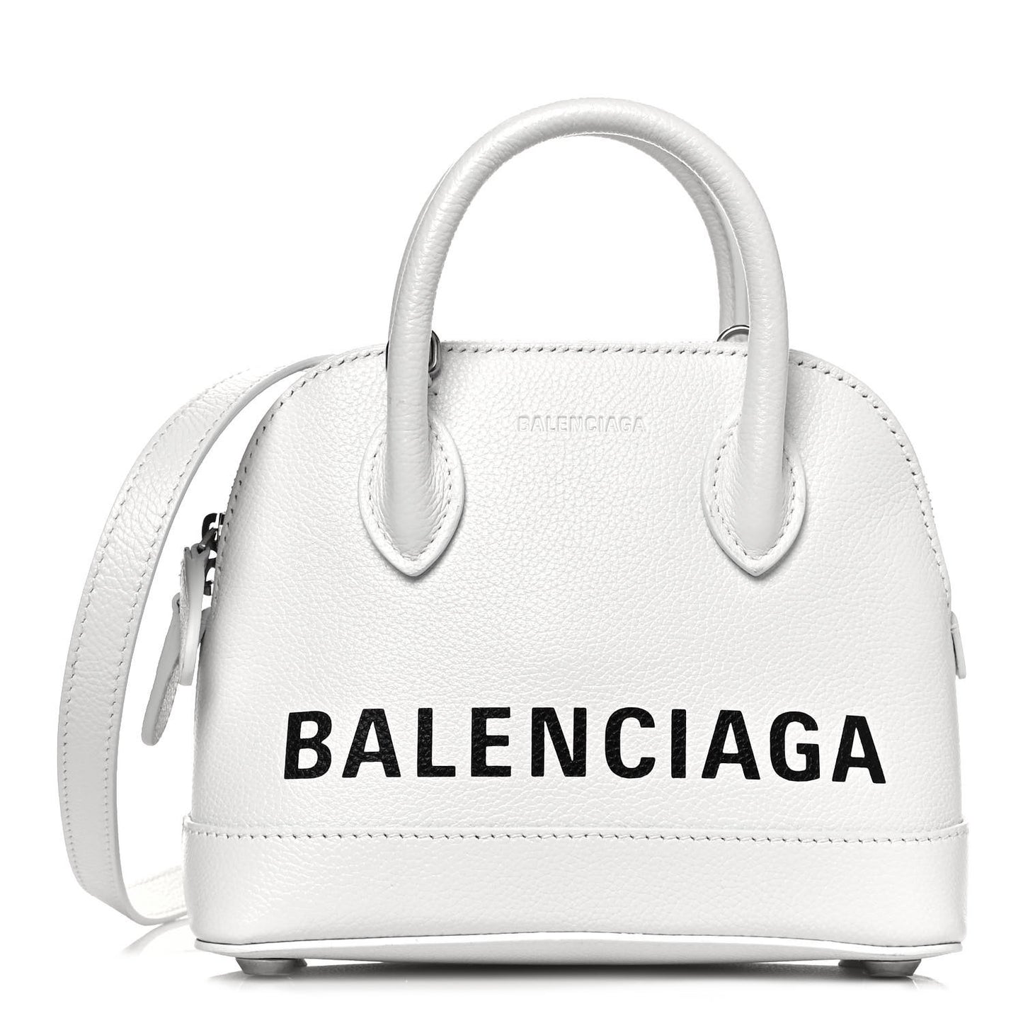Grained Calfskin XXS Ville Top Handle Bag White Black