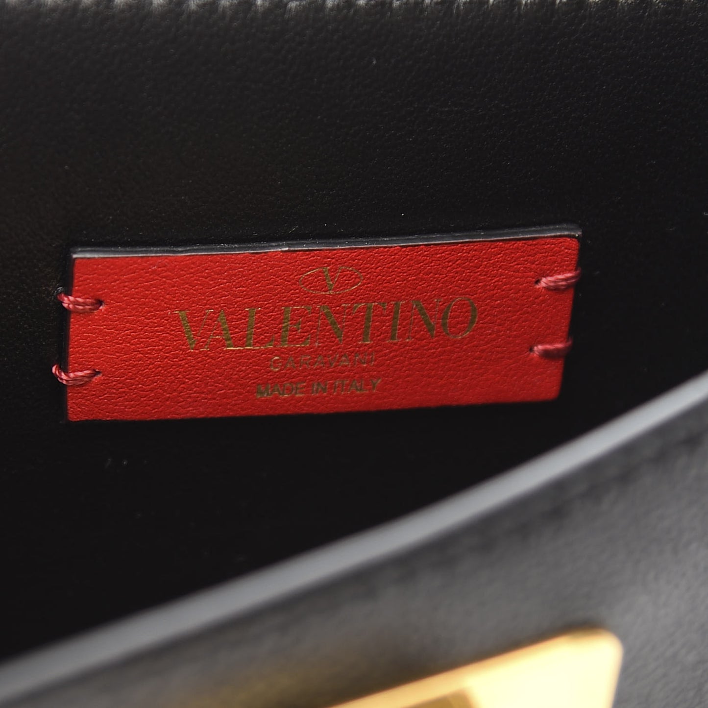 Smooth Calfskin Small VRing Crossbody Bag Black