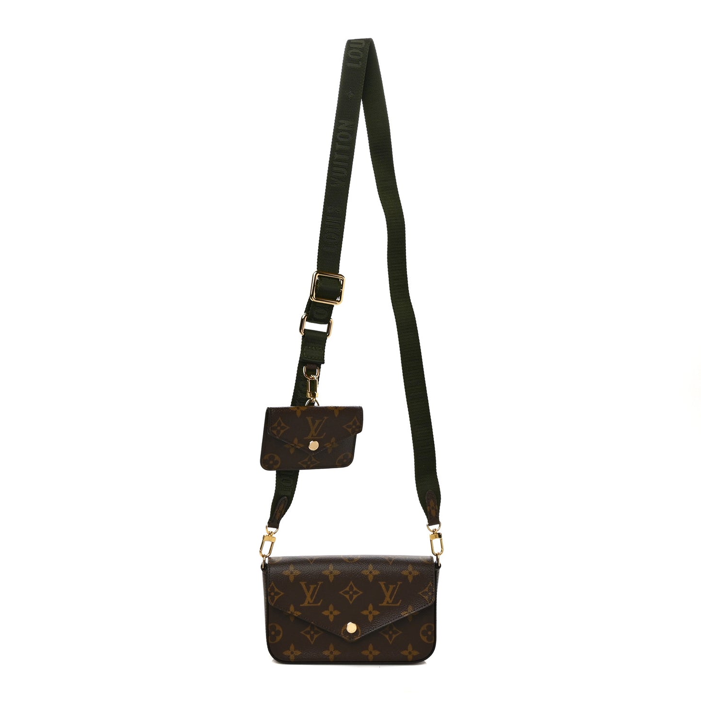 Monogram Felicie Strap & Go Kaki