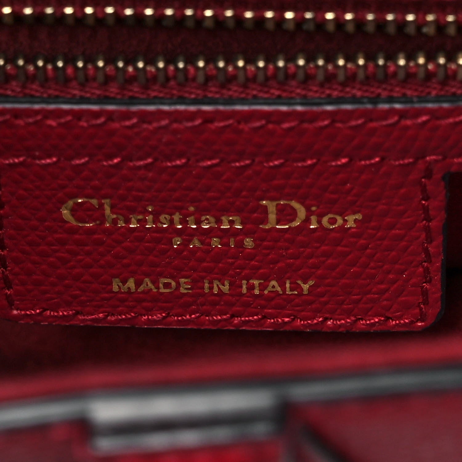 Christian Dior Grained Calfskin Saddle Bag Burgundy 5 of 8