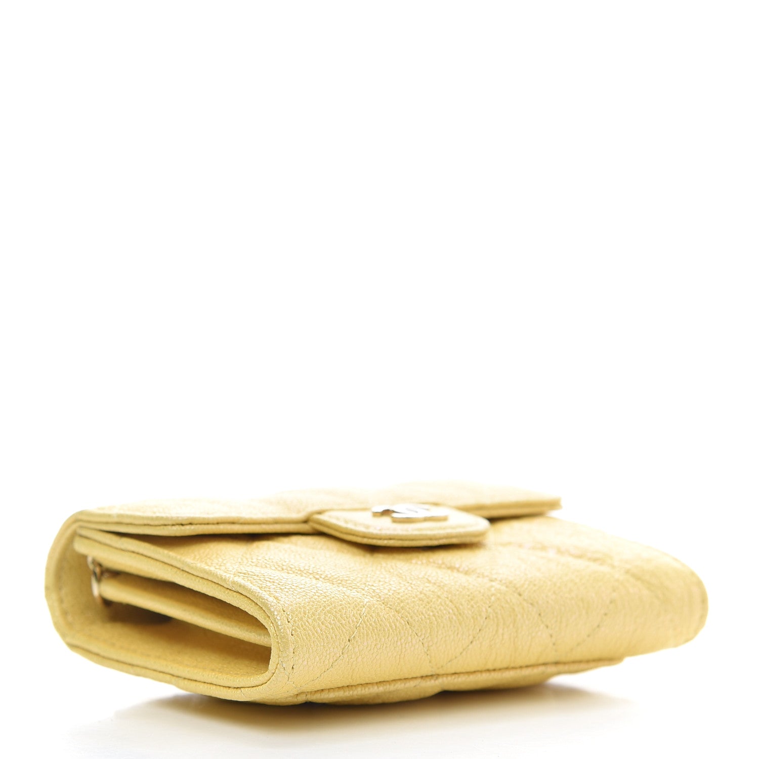 Chanel Iridescent Caviar Quilted Flap Card Holder On Chain Yellow 4 of 9