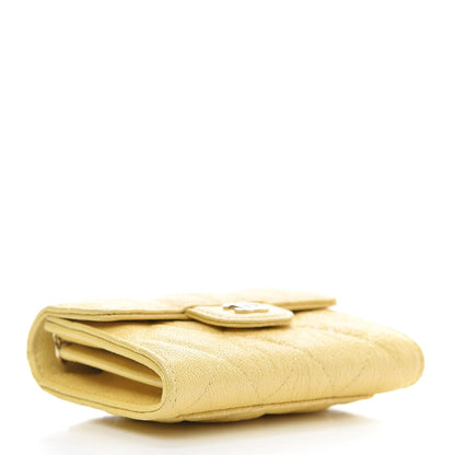 Chanel Iridescent Caviar Quilted Flap Card Holder On Chain Yellow 4 of 9
