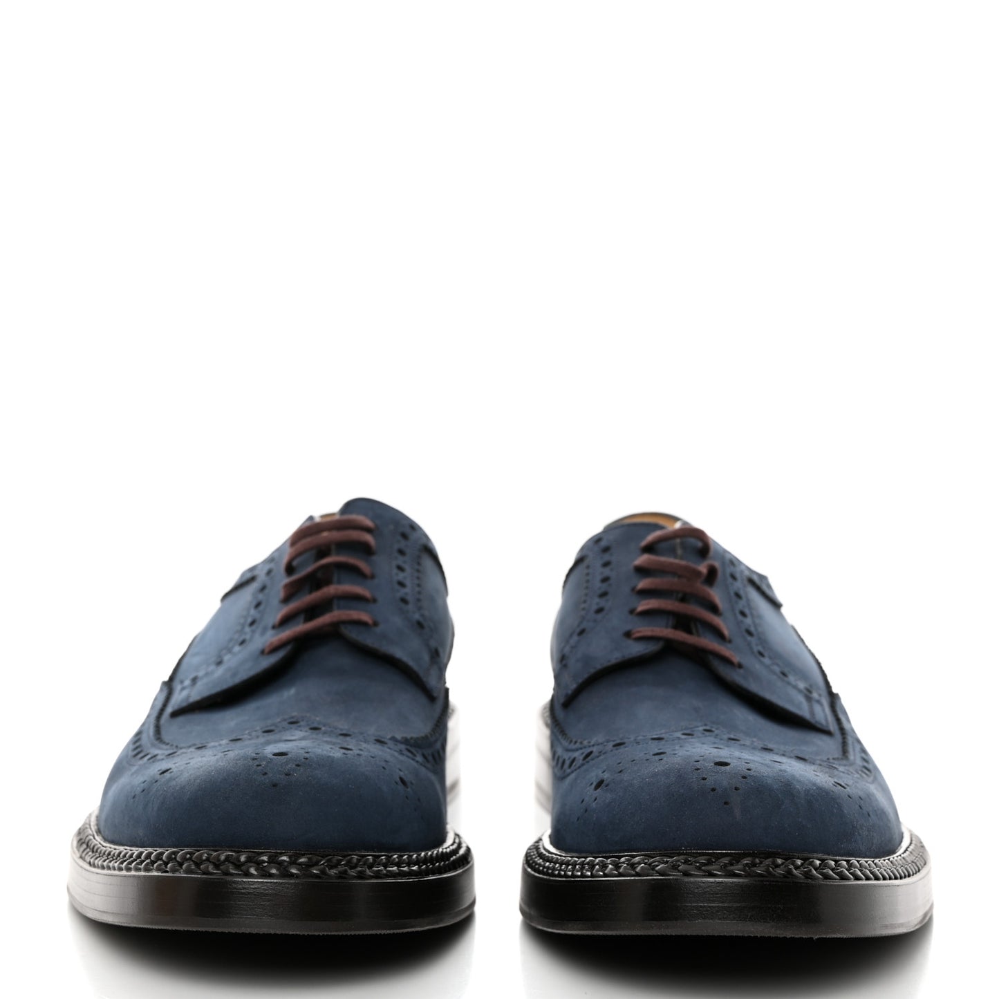 Nubuck Mens Brogue Derby 10 Blue