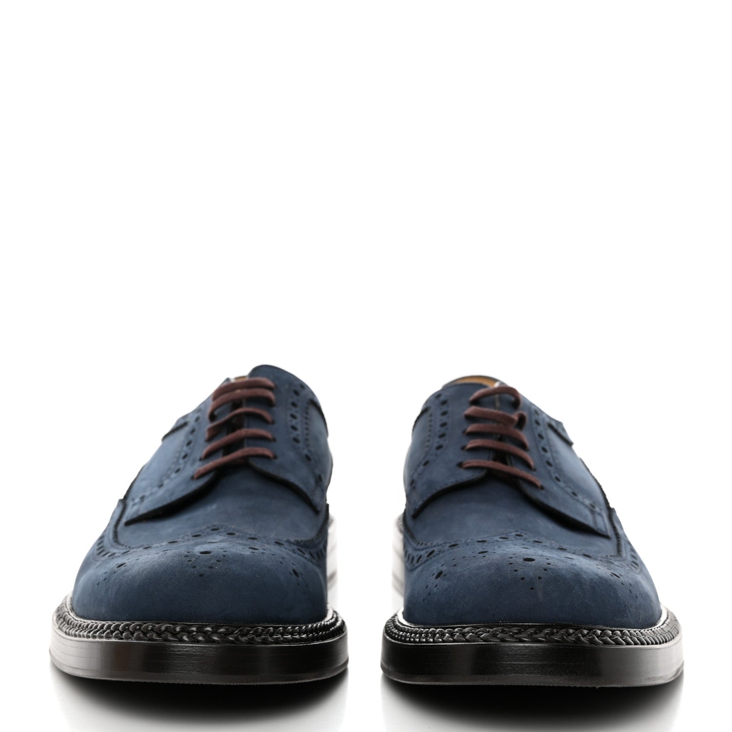 Gucci Nubuck Mens Brogue Derby 10 Blue 3 of 10