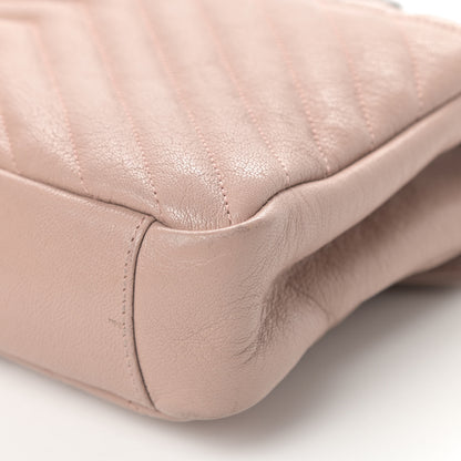 Saint Laurent Sheepskin Matelasse Chevron Monogram Medium College Bag Rose Poudre 11 of 14