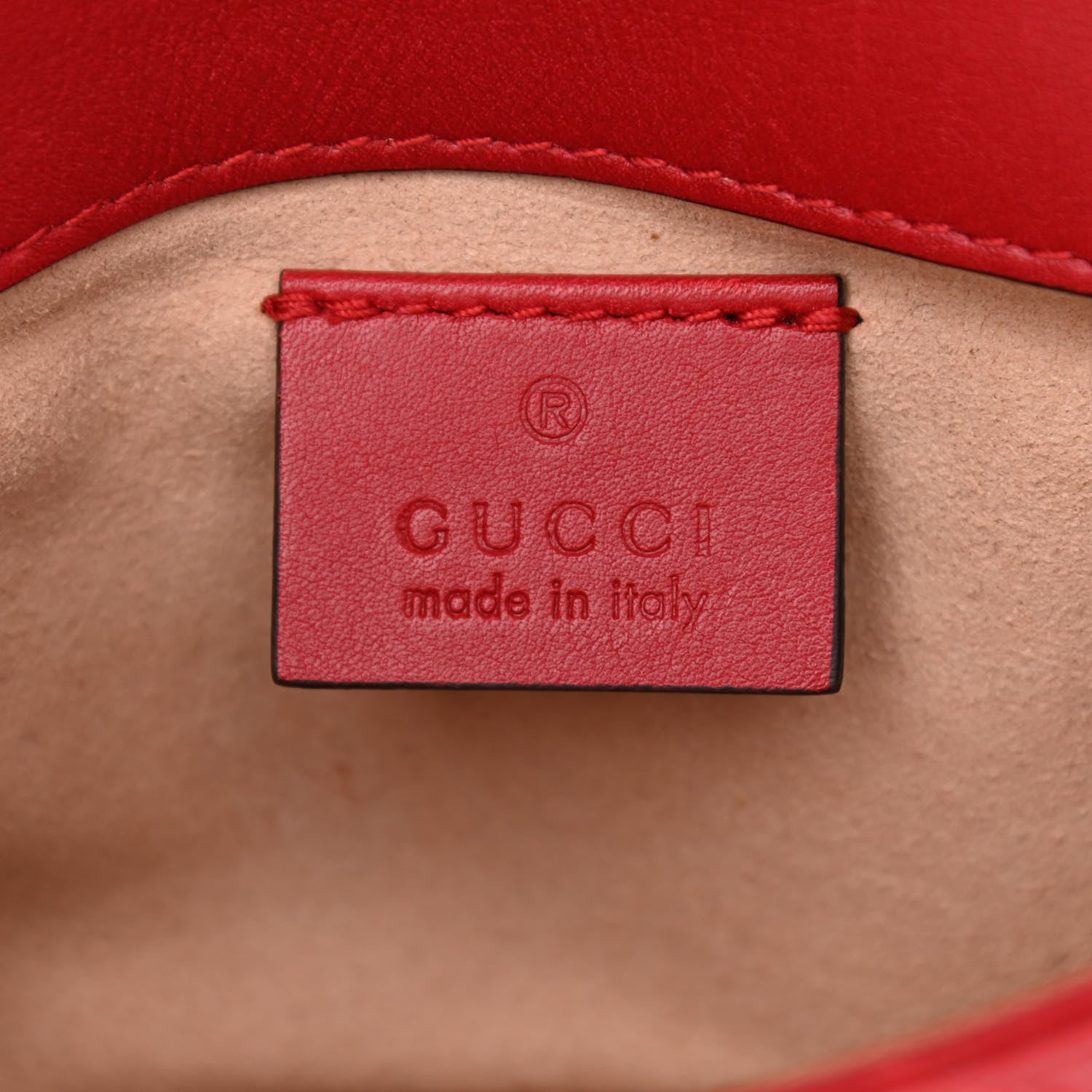 Gucci Calfskin Matelasse Super Mini GG Marmont Shoulder Bag Hibiscus Red 6 of 12