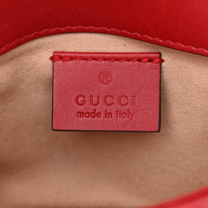 Gucci Calfskin Matelasse Super Mini GG Marmont Shoulder Bag Hibiscus Red 6 of 12