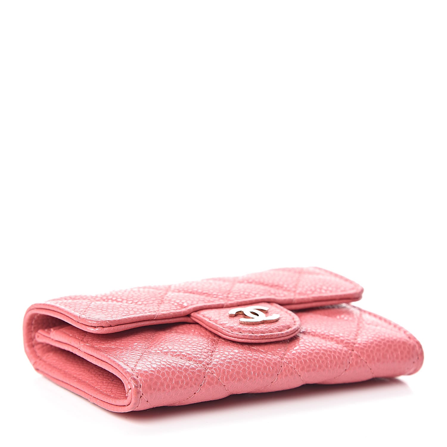 Chanel Iridescent Caviar Quilted Flap Card Holder Pink 4 of 9